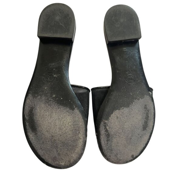 Chanel Mesh Patent Slides in Black - Picture 8 of 8